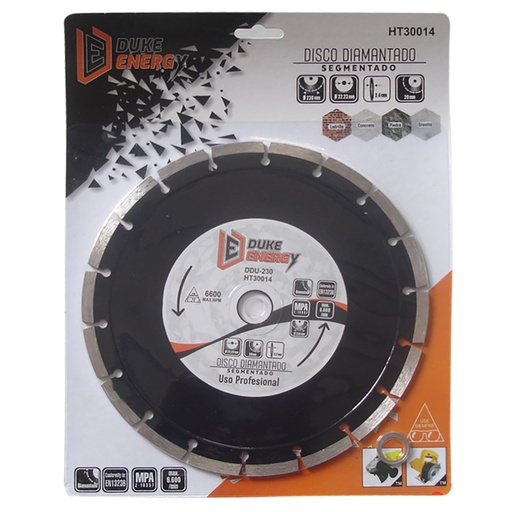 [5827] DISCO DIAMANTADO SEGMENTADO DUKE ENERGY PROFESIONAL 9 (DDU230) (HT30014)