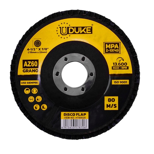 [6055] DISCO FLAP UDUKE 4 1/2 GRANO 60 (115MM X 22MM) (HT60020)