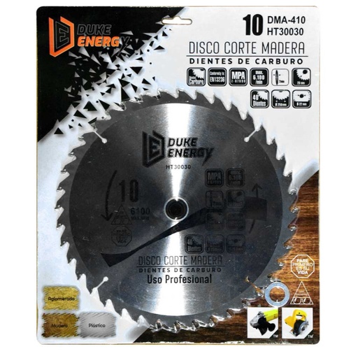 [7348] DISCO MADERA DUKE ENERGY PROFESIONAL (10X40) HT410 (HT30030)