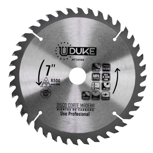 [10136] DISCO MADERA UDUKE PROFESIONAL (7X40) DMD740 (HT30596)