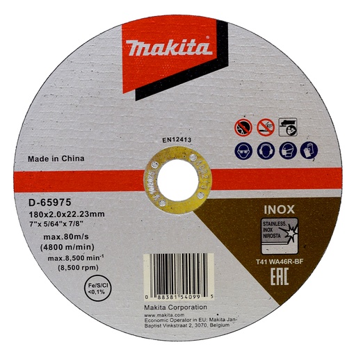 [19316] DISCO MAKITA METAL/ACERO INOX 7*2MM*7/8 WA46R (D-65975)