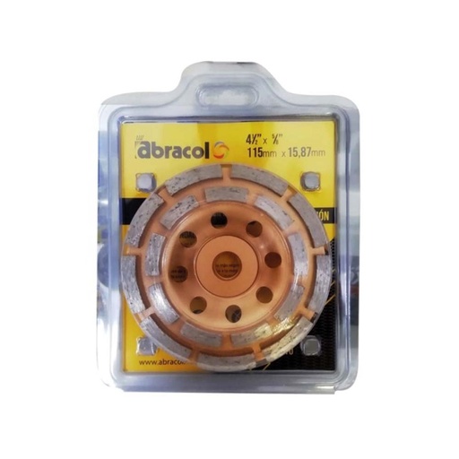 [10892A] DISCO PULIR PIEDRA DIAMANTADO SEGMENTADO DOBLE FILO ABRACOL 4 1/2 (SEDICSS00001
