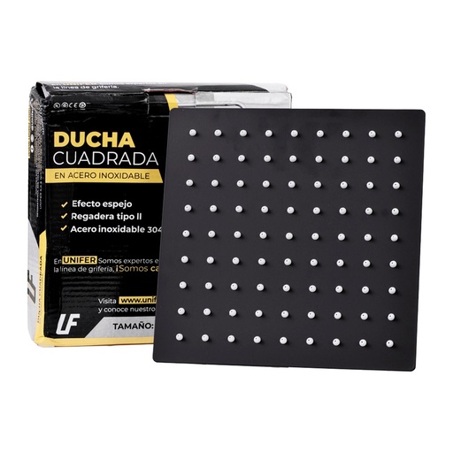 [18923] DUCHA CUADRADA DE 8 NEGRA (1620223)