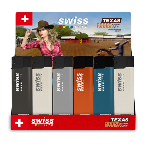 [19110] ENCENDEDOR SWISSLITE GRANDE SOLIDO ELECTRONICO RODEO TEXAS