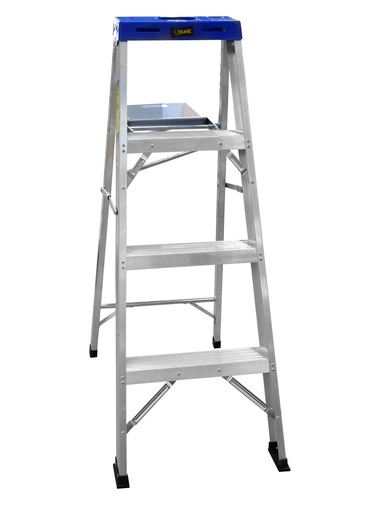 [13644] ESCALERA DE ALUMINIO 3 PELDANOS CAP 150 KILOS USO INDUSTRIAL UDUKE CON PLATAFORMA (HT1313)