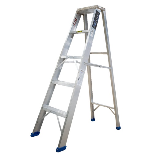 [13645A] ESCALERA DE ALUMINIO 4 PELDAÑO 5 PASOS T-1 INDUSTRIAL CAP 180 KILOS UDUKE CON PLATAFORMA 140 CM (HT1314N)