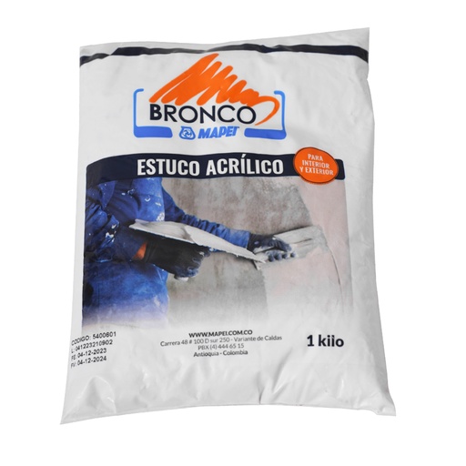 [18484] ESTUCO ACRILICO INTERIOR 1 KG BRONCO (5400601)