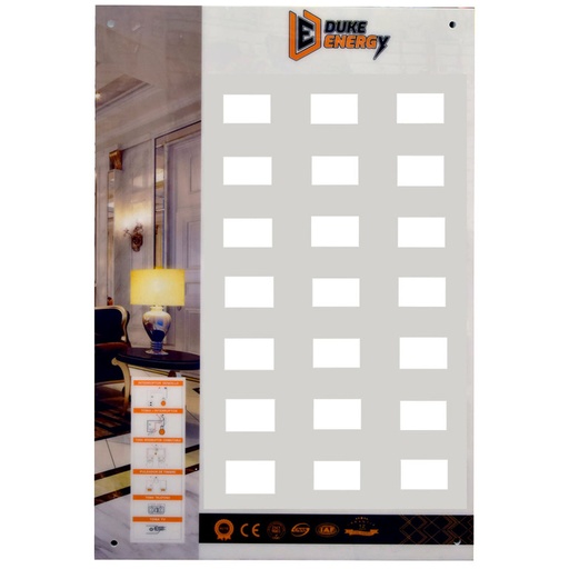 [E47] EXHIBIDOR DE LINEA ELECTRICA LUXOR DUKE ENERGY (TABLERO VACIO 21 HUECOS)