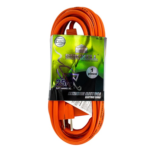 [13829A] EXTENSION NARANJA 25FT CON TOMA X 3 BRICKELL (SB-588)