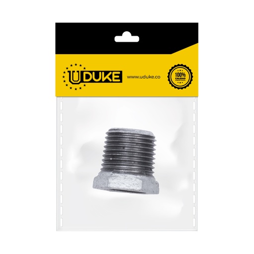 [815K] GALVANIZADO BUCHIN 1/2 A 3/8 M.P (ROSCA EXTERNA) PQT X 1 UDUKE