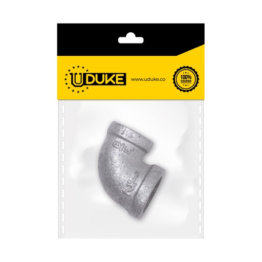 [3462K] GALVANIZADO CODO 1/2 CON REDUCCION 3/8 (FINO) PQT X 1 UDUKE