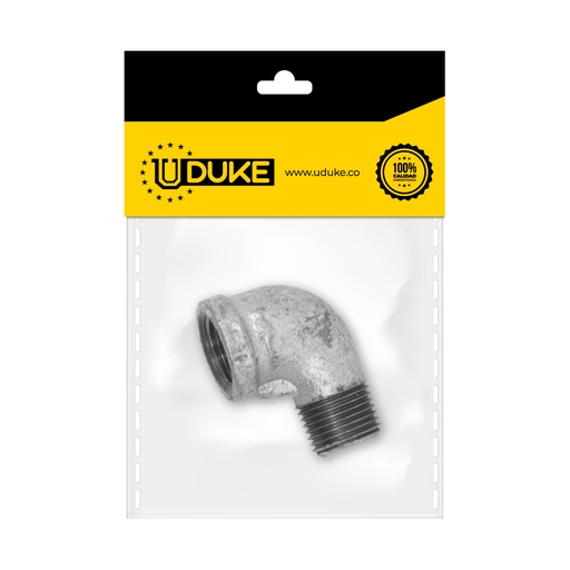 [6296K] GALVANIZADO CODO MACHO 1/2 (FINO CODO CALLE) PQT X 1 UDUKE