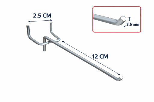 [3431] GANCHO EXHIBICION LARGO  12 CM ( X DOCENA )