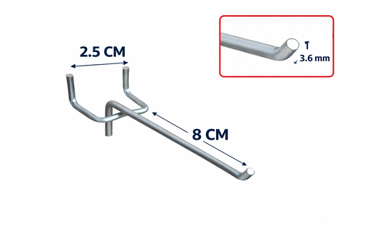 [3922] GANCHO EXHIBICION MEDIANO 8 CM ( X DOCENA )
