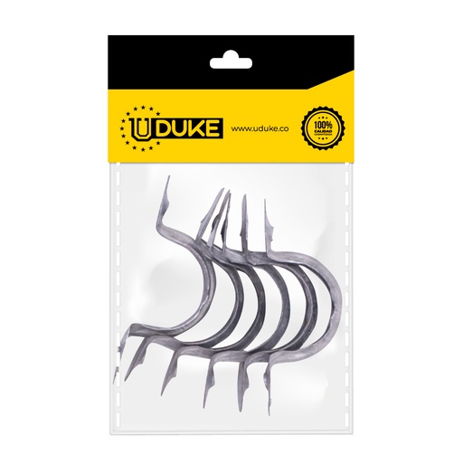 [836AK] GRAPA CONDUIT GALVANIZADA 1/2 DOBLE ALA PQT X 6 UDUKE