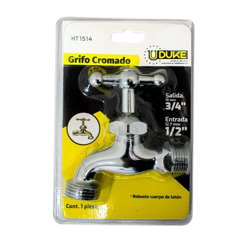 [3864K] GRIFO CROMADO UDUKE CHAPOLA METALICA EN BLISTER (HT1514)