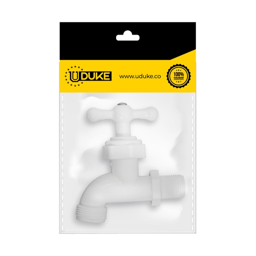 [7002K] GRIFO PLASTICO BLANCO G/G PAQ X 1 UDUKE