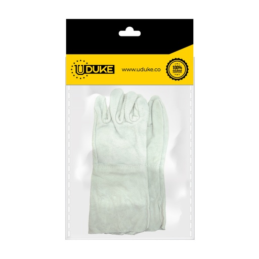 [2893K] GUANTE CARNAZA LARGO FINO NACIONAL P/SOLDAR (15CM) UDUKE