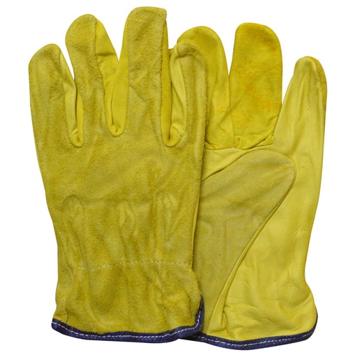 [8049] GUANTE INGENIERO COMBINADO CORTO NACIONAL AMARILLO (BAQUETA/CARNAZA)