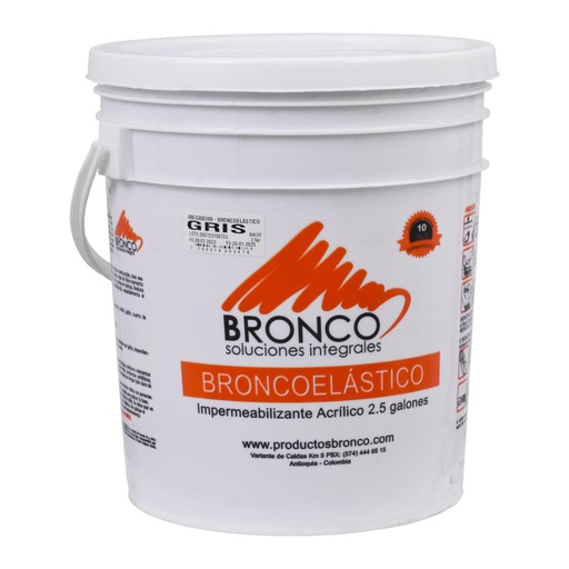 [18473] IMPERMEABILIZANTE ACRILICO 10 AÑOS BRONCOELASTICO BALDE GRIS (4BE4300109)