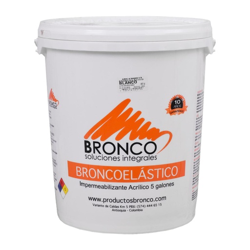 [18474] IMPERMEABILIZANTE ACRILICO 10 AÑOS BRONCOELASTICO CUÑETE BLANCO (4BE4300019)