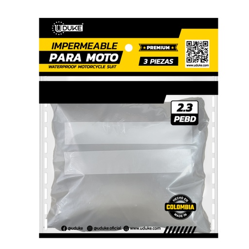 [19711K] IMPERMEABLE PARA MOTO PLASTICO COMPLETO REFLECTIVO PRO-PREMIUM TALLA XL (IPXL)