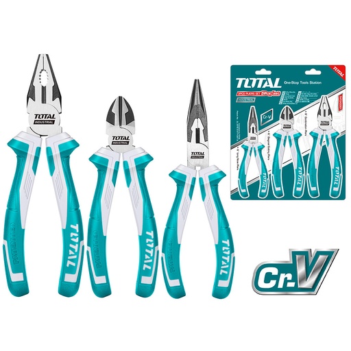 [14780] JUEGO DE ALICATES X 3 PZS INDUSTRIAL CROMO VANADIUM (PINZA 6CORTAFRIO 6ALICATE 8) TOTAL  (THT2K0301)
