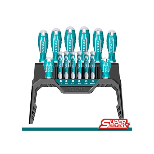 [15501] JUEGO DE DESTORNILLADORES X 14 PZS (INCLUIDO 6 DESTORNILLADORES RELOJEROS) SUPER SELECT TOTAL (THT250614)
