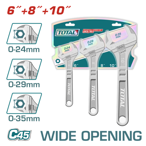 [21009] JUEGO DE LLAVE PESTON 6"/8"/9" SUPER TOTAL (THTK1013)