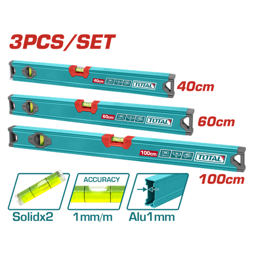 [20576] JUEGO DE NIVEL X 3 PCS 40,60,100CM SUPER TOTAL (THT10403)
