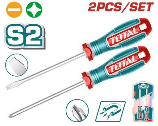 [20391] JUEGO DESTORNILLADORES X 2 PZS PUNTA INMANTADA SUPER TOTAL (TKSDS0226)