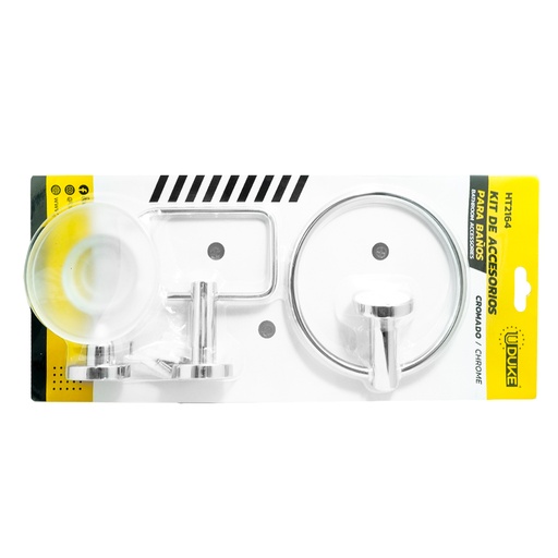 [20692] KIT ACCESORIOS PARA BAÑO X 3 PIEZAS CROMADO UDUKE  (HT2164)