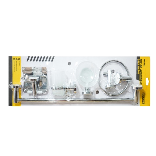 [20690] KIT ACCESORIOS PARA BAÑO X 6 PIEZAS CROMADO UDUKE  (HT2162)