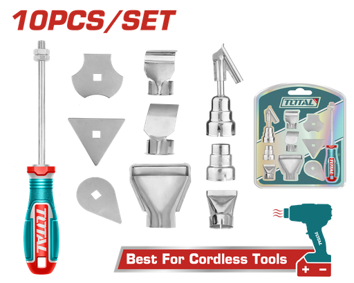 [20774] KIT DE ACCESORIOS PARA PISTOLA DE  CALOR  X 10 PZS INDUSTRIAL SUPER TOTAL (TBA1011)