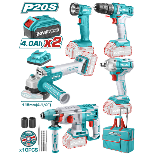 [20297] KIT DE HERRAMIENTA X 5 PCS 20V TOTAL (UTCKLI2019)
