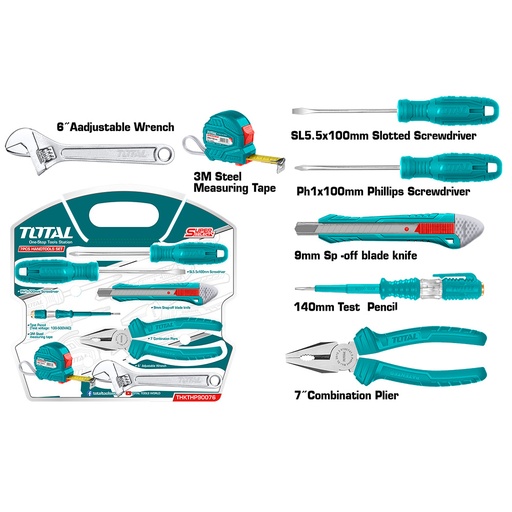 [14918] KIT DE HERRAMIENTAS 7PZS TOTAL SUPER SELECT (THKTHP90076)