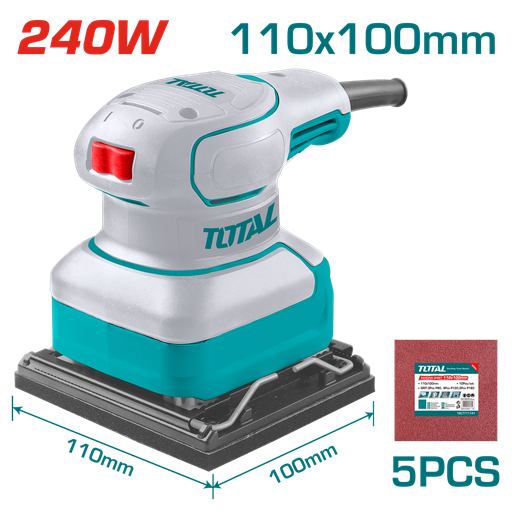 [20806] LIJADORA DE PALMA 4 3/8"X 4" 240W INCLUYE 5 LIJAS INDUSTRIAL  SUPER  TOTAL (UTF2241108)