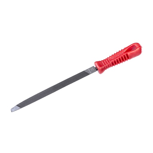 [12737A] LIMA TRIANGULAR 8 HERRAGRO CON MANGO ROJA (75811108