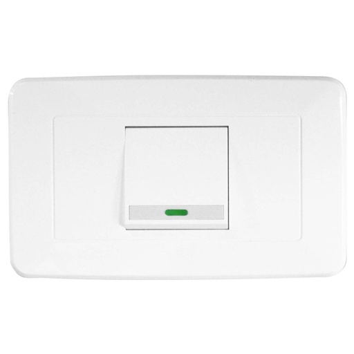 [1635H] LINEA BK BLANCA INCRUSTAR SWICHE SENCILLO CONMUTABLE VHARBOR 110-220V (118Z-01 3WAY)(RETIE-FL)(HT1518)