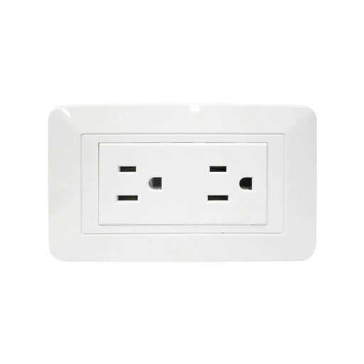 [19454A] LINEA BK BLANCA INCRUSTAR TOMA DOBLE ZAFIRO 110-220V (ZFR41) (1747H)