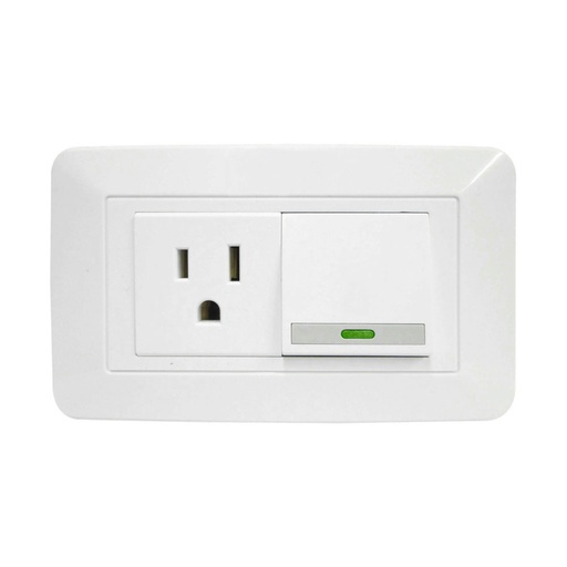 [1774H] LINEA BK BLANCA INCRUSTAR TOMA SWICHE VHARBOR 110-220V (BC1803) (HT1522)