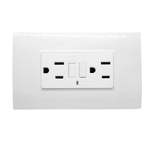 [13393] LINEA BK PLUS BLANCA INCRUSTAR TOMA DOBLE GFCI (118K-46) (HT20795)