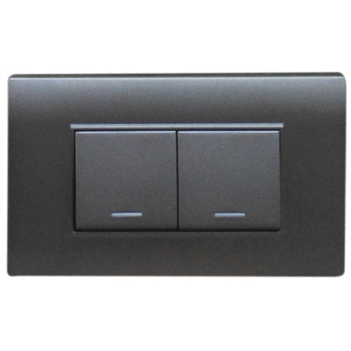 [1626G] LINEA BK PLUS GRIS INCRUSTAR SWICHE DOBLE CONMUTABLE 110-220 (118K-02-3W-FMGRY) (HT20703)