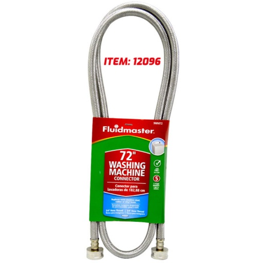 [12096] LINEA FLUIDMASTER MANGUERA LAVADORA LLENADO 1.82 MTS ACERO INOX (9WM72)