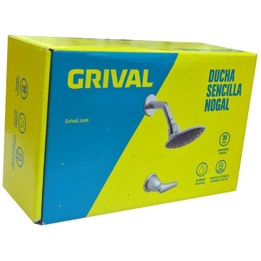 [12297] LINEA GRIVAL DUCHA REGADERA 5 PUL PALANCA NOGAL (434353331 PAQ X3