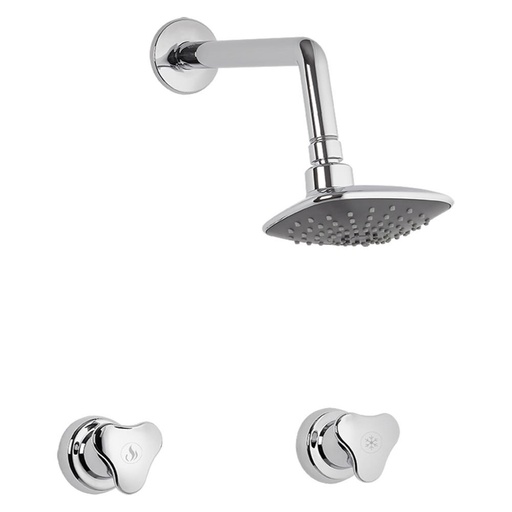 [11327] LINEA GRIVAL MEZCLADOR 8 PUL + DUCHA REGADERA TRICETA ALUVIA (AV4023331 PAQ X 3