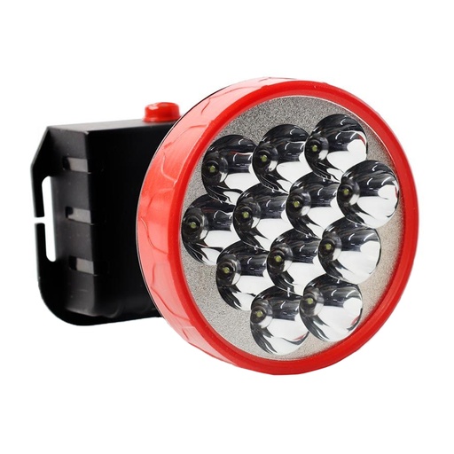 [5014] LINTERNA MINERO(MANOS LIBRES) 12 LED REF SJK-68337(RECARGABLE) (HT30447)