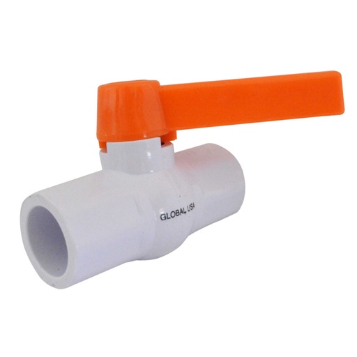 [6809] LLAVE BOLA PVC LISA FINA CHAPOLA NARANJA LARGA  1/2" (HT20142)