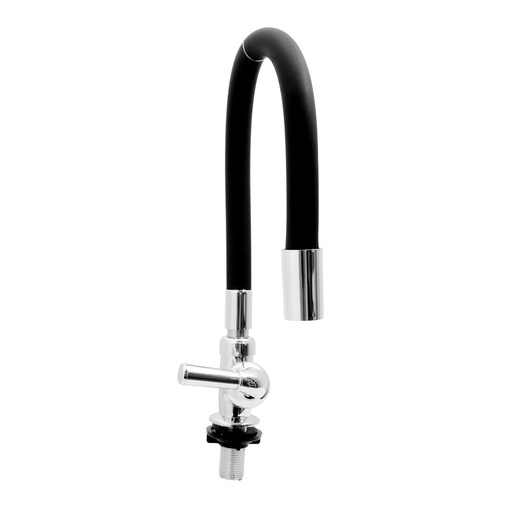 [20699] LLAVE CUELLO GANSO P/ALETA CROMADO MESA FLEXIBLE NEGRO ABS UDUKE (HT2171)