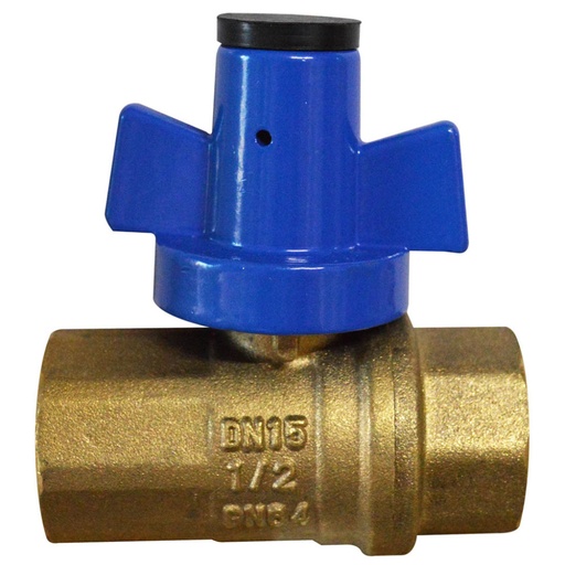 [10171] LLAVE GAS 1/2 BRONCE TIPO ANTIFRAUDE DN15 PN 64 (CHAPOLA AZUL (HT70005)